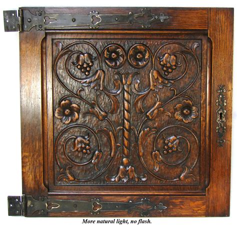 Pair Antique Victorian 20 Carved Architectural Furniture Door Panels