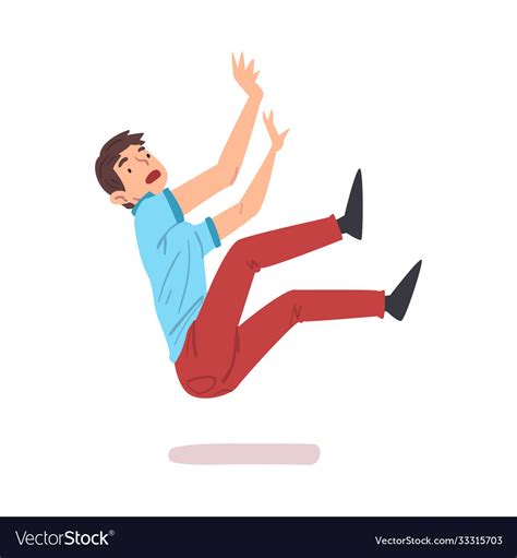 Young Man Falling Down Male Person Royalty Free Vector Image