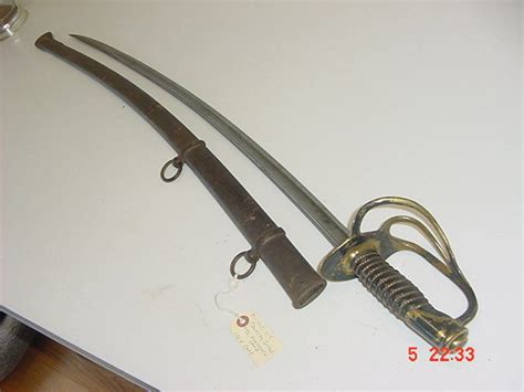 civil war us cavalry sword with scabbard marked mansfield and lamb dated 1864 l151 antique