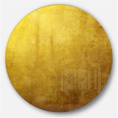 Designart Gold Texture Abstract Digital Round Wall Art Disc Of 23 Inch