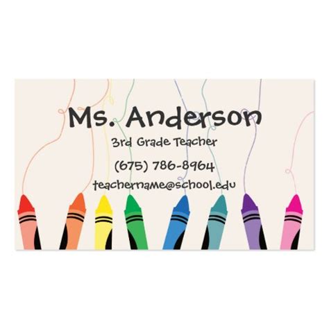 Teacher Crayons Business Card