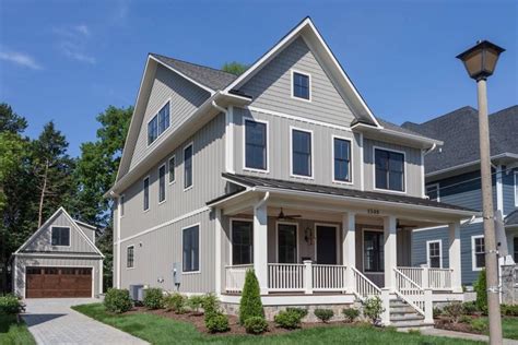 Craftsman Exterior With Front Porch And Detached Garage Of Custom Home