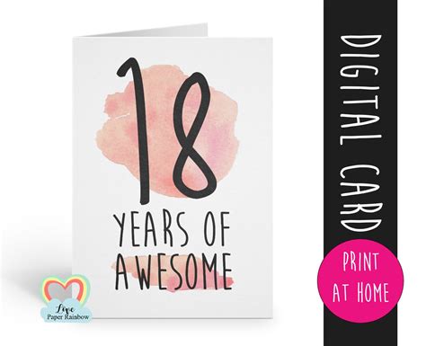 Printable 18th Birthday Card Template Printable Templates Free