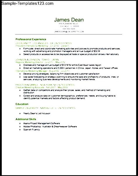 The reverse chronological resume is the most common and traditional type of resume. Reverse Chronological Resume Example - Sample Templates - Sample Templates