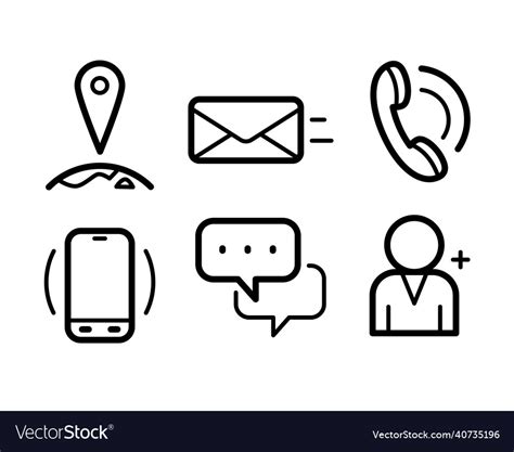 Business Contact Icon Set Royalty Free Vector Image