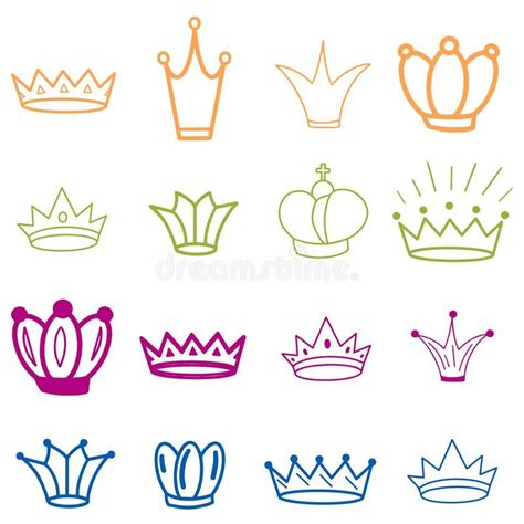 Orange Crowns Tiara Diadem Sketch Crown Hand Drawn Queen Tiara King