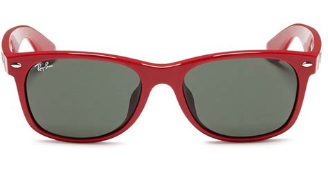 Ray Ban New Wayfarer Acetate Sunglasses In Red Lyst