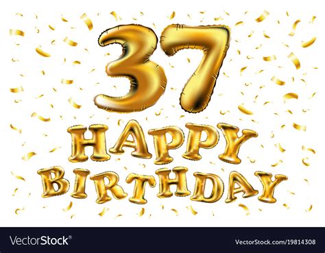Happy Birthday 37 Years Anniversary Joy Royalty Free Vector