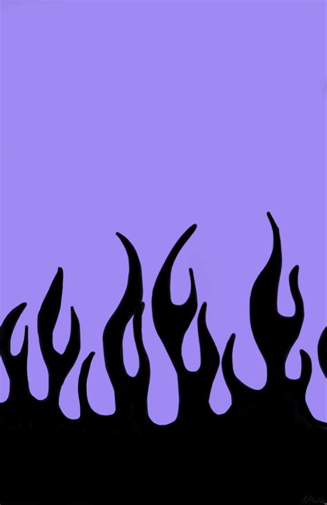 Purple Fire Wallpaper Purple Flames Aesthetic Wallpaper Cartoon