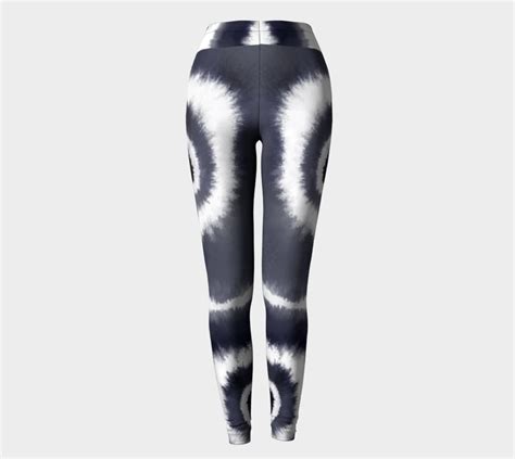 Indigo And White Tie Dye Yoga Leggings Compression Fit Eco Etsy