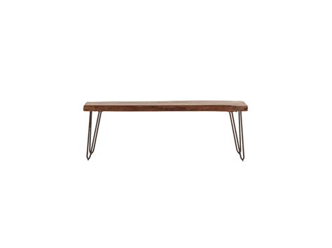 World Interiors Grandby Walnut Antique Zinc Accent Bench Witzwgan542wn