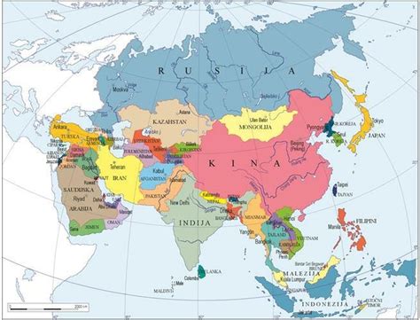 Karta Azije Sa Drzavama Karta