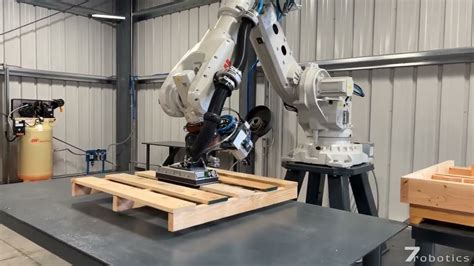 Robotic Pallet Nailing Demo Cell Youtube