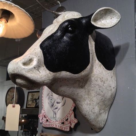 Black And White Cow Head Wall Mount Cow Head Animal Sculptures Cow