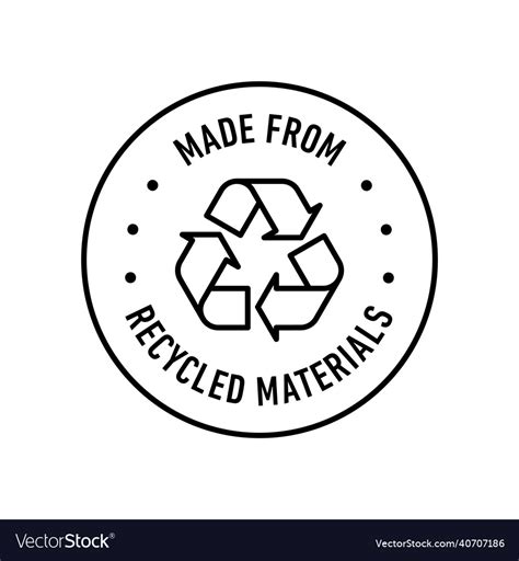 Made With 100 Recycled Materials Icon Logo Badge Vector Image