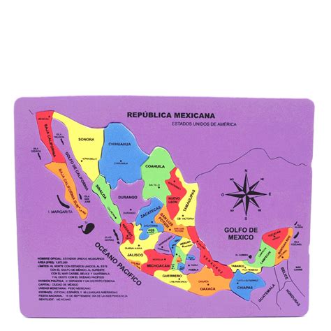 Foamy Mapa De La RepÚblica Mexicana Colores 1 Pza Office Depot Mexico