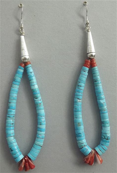 Turquoise Spiny Oyster Jacla Earrings By Ray Lovato Santo Domingo