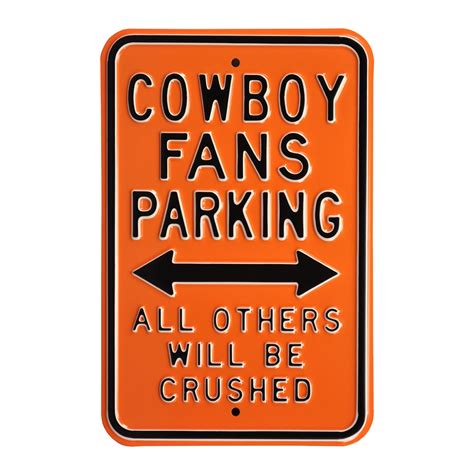 Oklahoma State Cowboys Crushed Parking Officially Licensed Metal