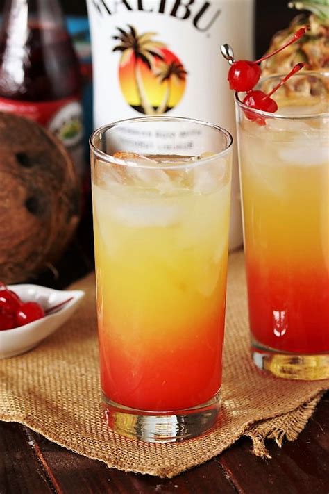 It makes such delicious, easy cocktail recipes from frozen pina. Malibu Sunrise Cocktail | The Kitchen is My Playground