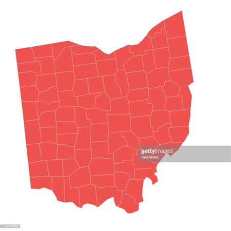 Ohio State Map With Counties High Res Vector Graphic Getty Images