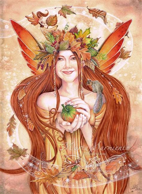 A4 Print Goddess Of The Autumn Fairy Paintings Fantasy Paintings