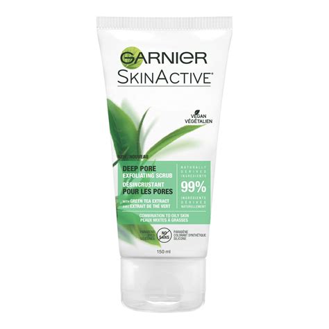 Garnier Deep Pore Exfoliating Scrub With Green Tea Extract 150 Ml