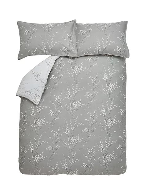 Laura Ashley Pussy Willow King Duvet Cover Set Steel