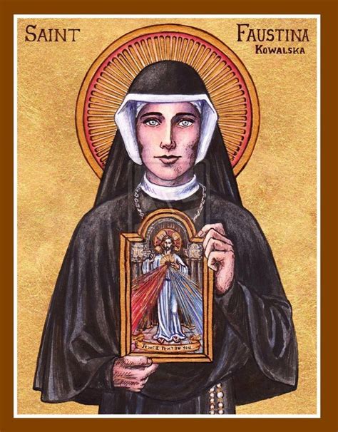 St Faustina Icon By Theophilia Divine Mercy Pinterest St