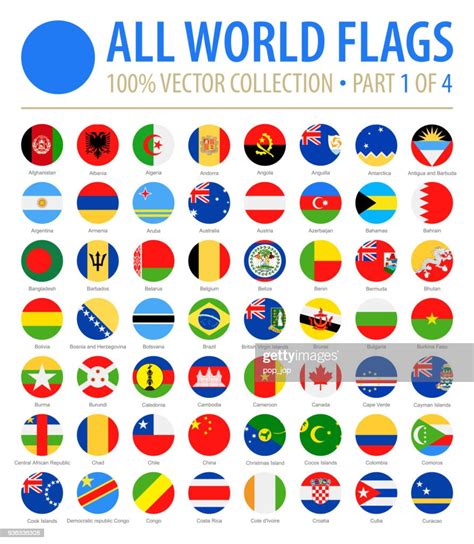 World Flags Vector Round Flat Icons Part 1 Of 4 High Res Vector Graphic