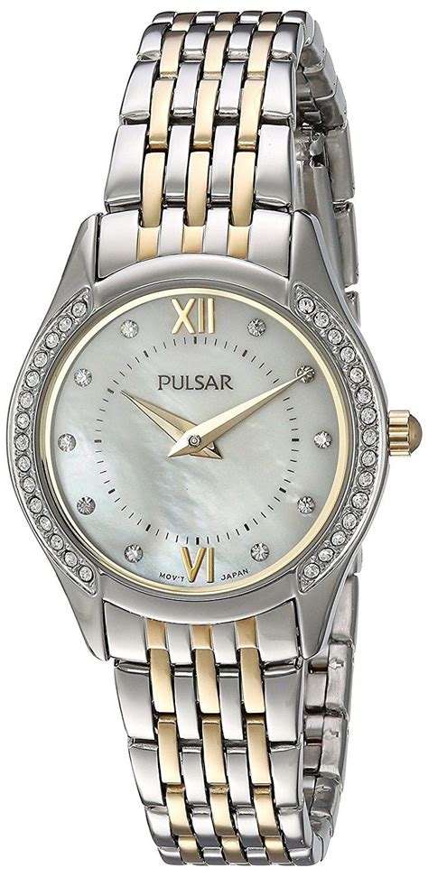 Pulsar Womens Quartz Brass And Stainless Steel Dress Watch Colortwo