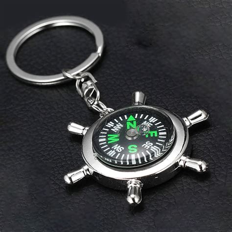 Key Ring Rust Proof Multiple Uses Compass Design Compass Key Chain For