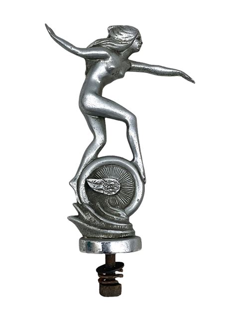1930s Cast Metal Mascot Speed Nymph After Louis Lejeune Stamped Ll To Base H18cm Antiques