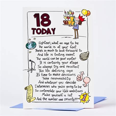 Birthday Card For 18 Year Old Daughter 18th Birthday Card Humprous 18