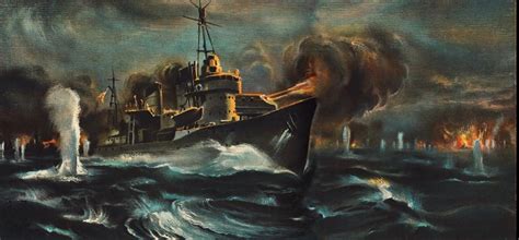 Battle Of Savo Island In Guadalcanal Painting By Yoshio Shimizu 1944