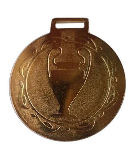 Golden Round Brass Medal For Sports Awards Ceremony Size 3 Inch