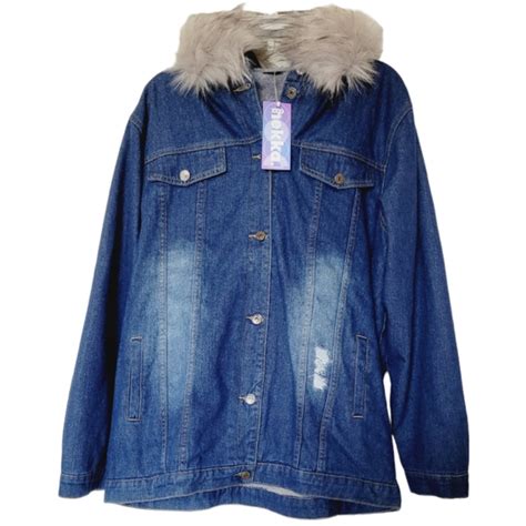 Hekka Jackets And Coats Nwt Hekka Denim Hoodie Jacket With Removable