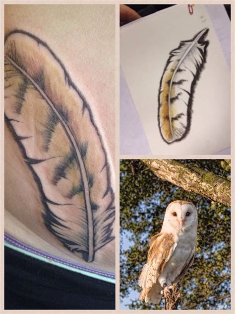 My Tattoo Of My Barn Owls Feather Ive Had Her Since I Was 14 ️