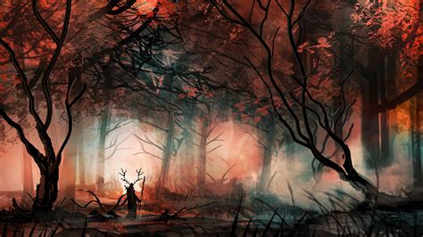 Hero Loneliness Fantasy Art Trees Forest Digital Art Mist