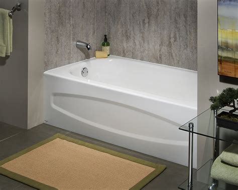 There are no standard bathtub measurements, and bathtubs come in a range of shapes, sizes and styles. Cadet 5 ft. Enamel Steel Bathtub with Left-Hand Outlet in ...