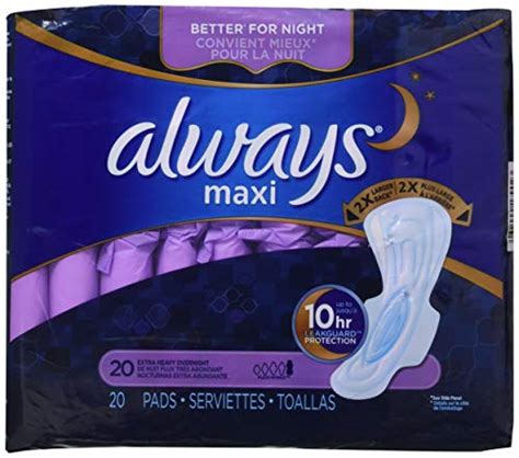 Always Extra Heavy Overnight Maxi Pads With Flexi Wings 20 Count 2
