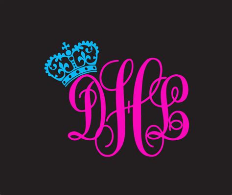 Monogram Initials With Crown Window Decal Sticker Custom Made In The
