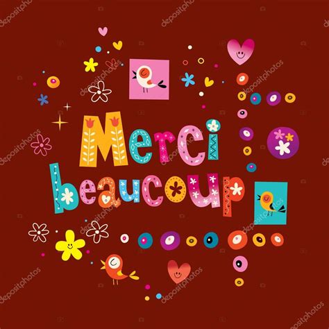 Merci Beaucoup Thank You Very Much In French Greeting Card Premium