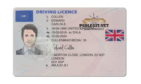 Uk Driver License Psd Template Psdlegit