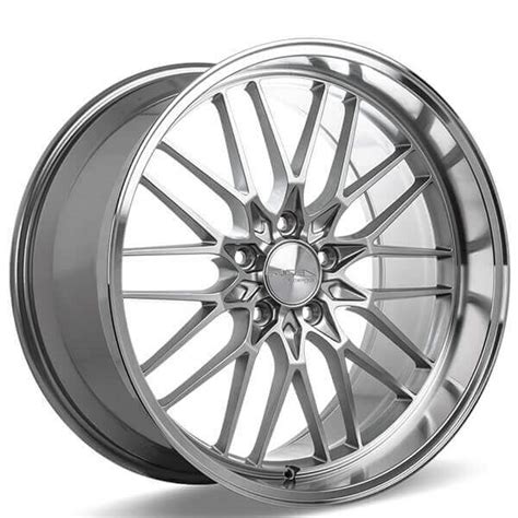 20 Staggered Ace Alloy Wheels Aff04 Silver With Machined Face Rims