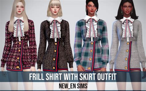 심즈4 프릴셔츠와 스커트아웃핏 Sims4 Frill Shirt With Skirtoutfit 네이버 블로그 Sims