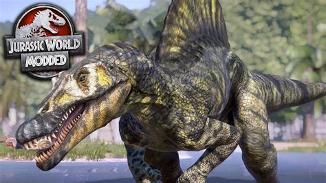 New Spinosaurus Is Amazing Jurassic World Evolution Modded Series Ep12 Youtube