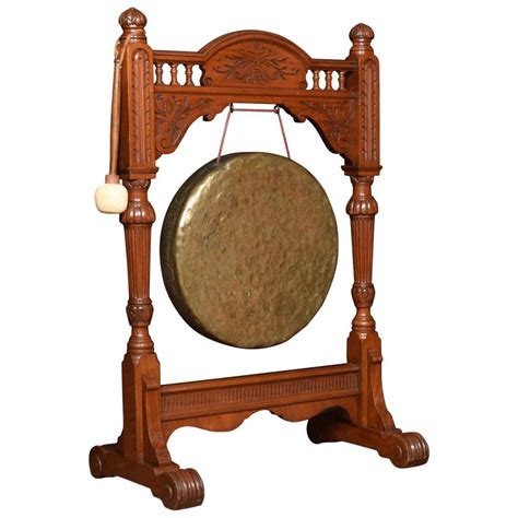Early 20th Century Walnut Framed Dinner Gong Wall Sculptures Wooden