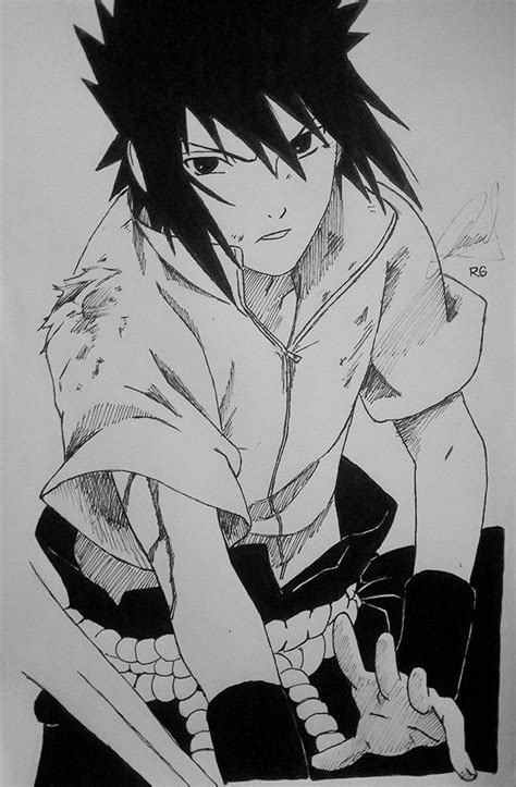 Naruto Shippuden Sasuke Uchiha Desenhos A Lápis Anime E Desenhos