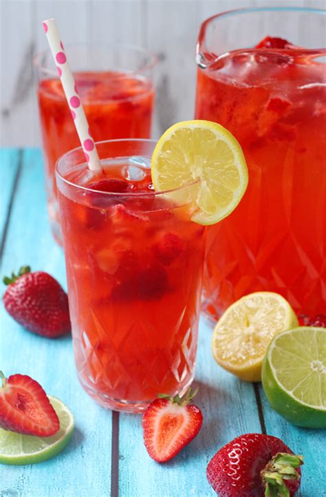 Strawberry Lemonade Recipe With A Lime Twist Tias Kitchen