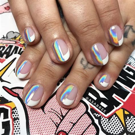 Likes Comments Asa Bree Asabree On Instagram Matte French Tip X Holo Chrome For
